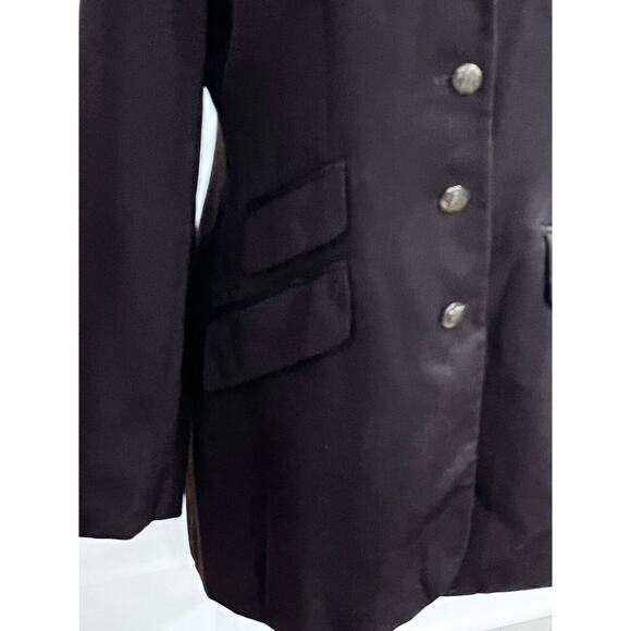 Lauren Ralph Lauren Green Label Brown equestrian Wool/leather Coat Blazer sz 4 - Picture 3 of 11